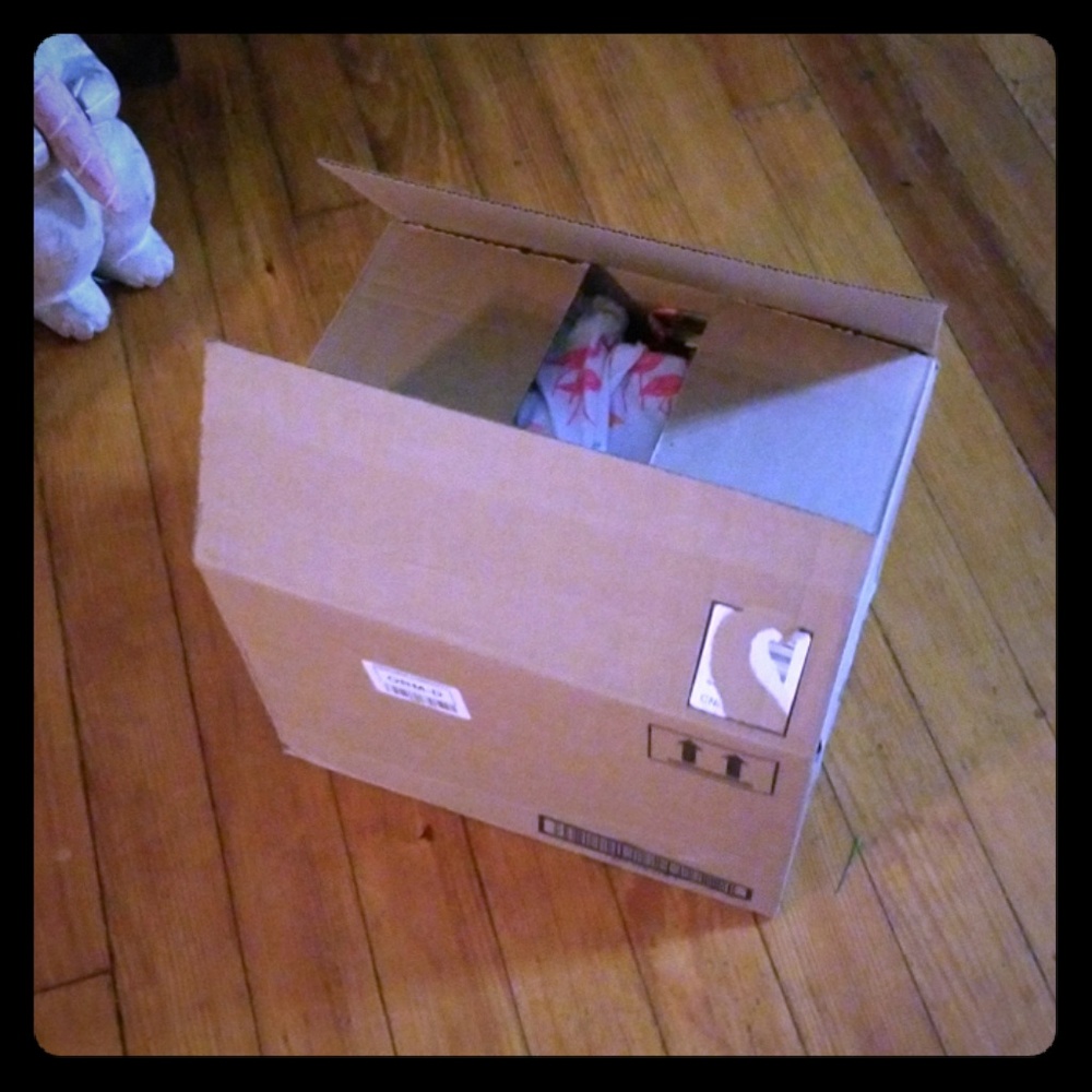 Box of clothes for Alexis
